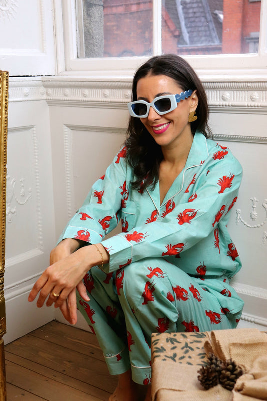 Blue Lobster Cotton Pyjamas