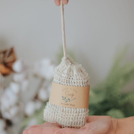 Soap Saver Bag filled with grated soap made by Have A Nice Soap